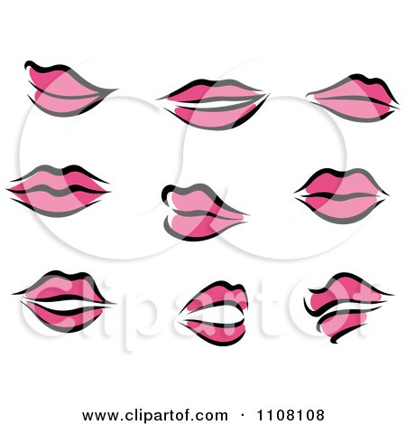 Clipart Pink Lips - Royalty Free Vector Illustration by Vector Tradition SM