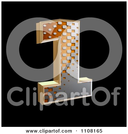 Clipart 3d Halftone Number 1 On Black - Royalty Free Illustration by chrisroll