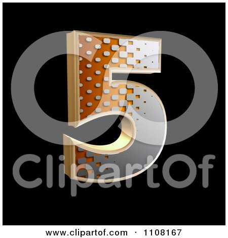 Clipart 3d Halftone Number 5 On Black - Royalty Free Illustration by chrisroll