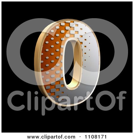 Clipart 3d Halftone Number 0 On Black - Royalty Free Illustration by chrisroll