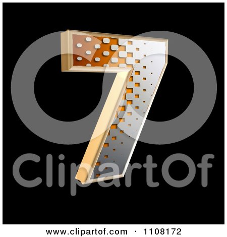 Clipart 3d Halftone Number 7 On Black - Royalty Free Illustration by chrisroll
