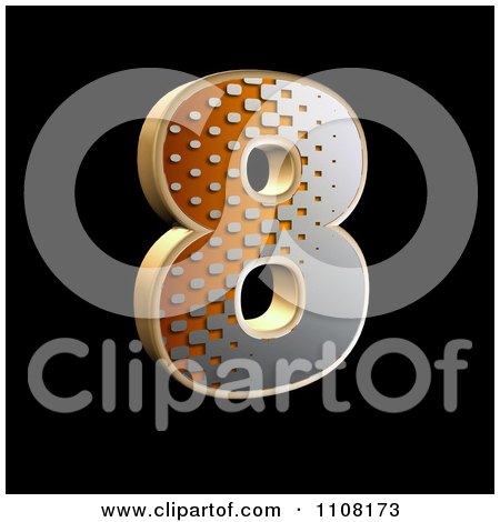 Clipart 3d Halftone Number 8 On Black - Royalty Free Illustration by chrisroll