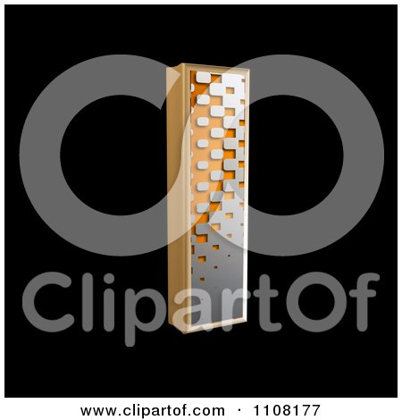 Clipart 3d Halftone Lowercase Letter L On Black - Royalty Free Illustration by chrisroll