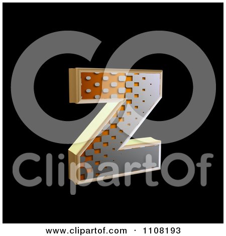 Clipart 3d Halftone Lowercase Letter Z On Black - Royalty Free Illustration by chrisroll