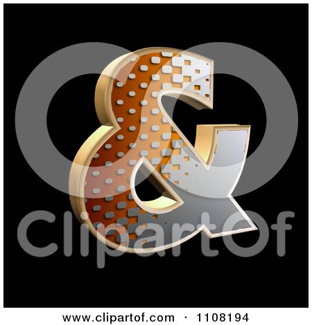 Clipart 3d Halftone Ampersand On Black - Royalty Free Illustration by chrisroll