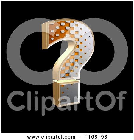 Clipart 3d Halftone Question Mark On Black - Royalty Free Illustration by chrisroll