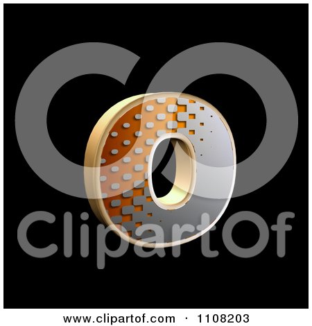 Clipart 3d Halftone Lowercase Letter O On Black - Royalty Free Illustration by chrisroll