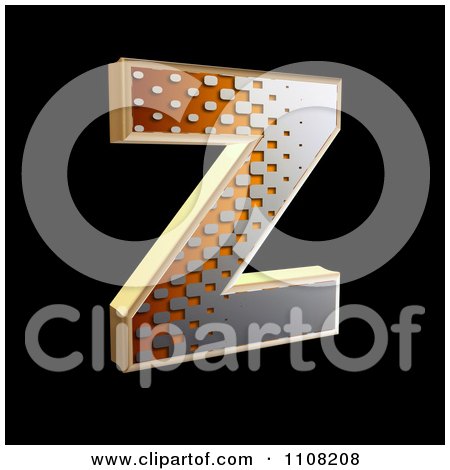 Clipart 3d Halftone Capital Letter Z On Black - Royalty Free Illustration by chrisroll