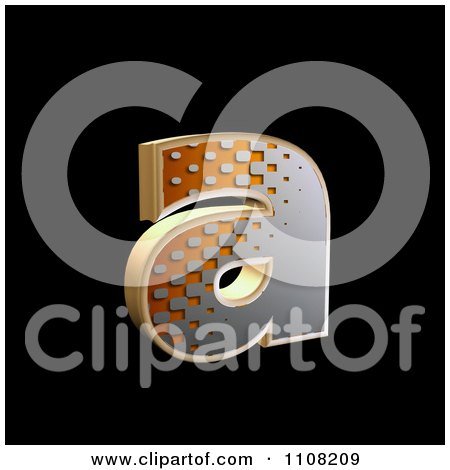 Clipart 3d Halftone Lowercase Letter A On Black - Royalty Free Illustration by chrisroll