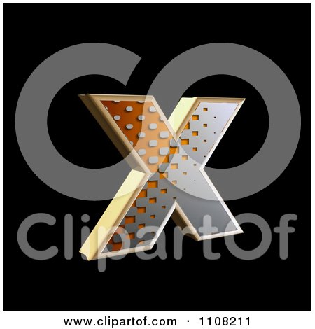 Clipart 3d Halftone Lowercase Letter X On Black - Royalty Free Illustration by chrisroll