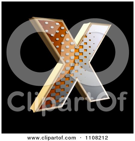 Clipart 3d Halftone Capital Letter X On Black - Royalty Free Illustration by chrisroll