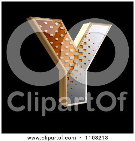 Clipart 3d Halftone Capital Letter Y On Black - Royalty Free Illustration by chrisroll