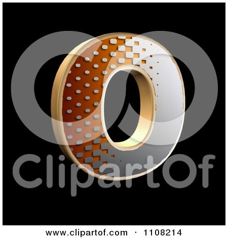 Clipart 3d Halftone Capital Letter O On Black - Royalty Free Illustration by chrisroll