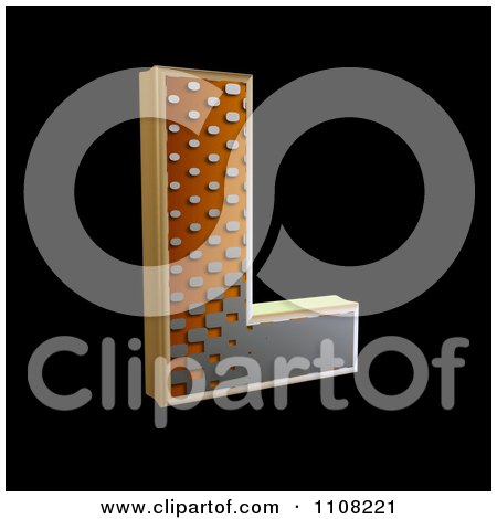 Clipart 3d Halftone Capital Letter L On Black - Royalty Free Illustration by chrisroll