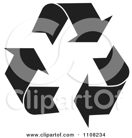 Clipart Black Recycle Arrows With A White Outline - Royalty Free Vector Illustration by MilsiArt