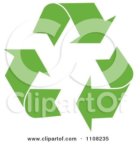 Clipart Green Recycle Arrows With White Outlines - Royalty Free Vector Illustration by MilsiArt