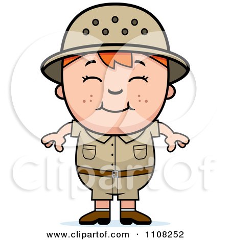 Clipart Happy Red Haired Safari Boy - Royalty Free Vector Illustration by Cory Thoman