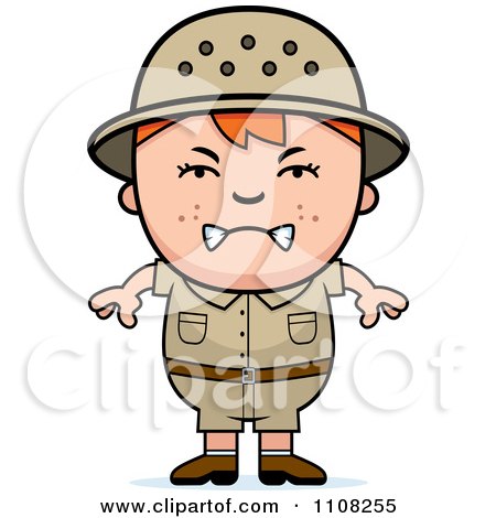 Clipart Angry Red Haired Safari Boy - Royalty Free Vector Illustration by Cory Thoman