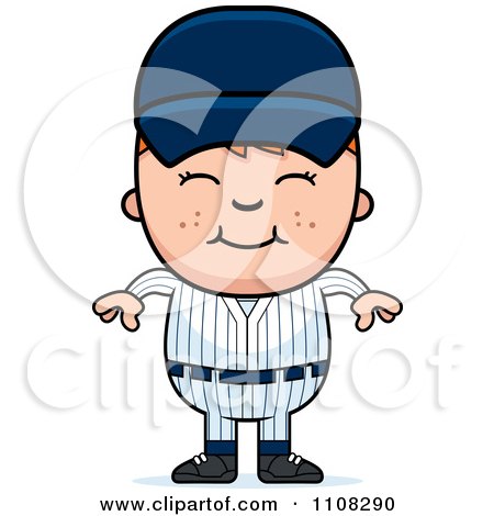 Clipart Happy Baseball Boy - Royalty Free Vector Illustration by Cory Thoman