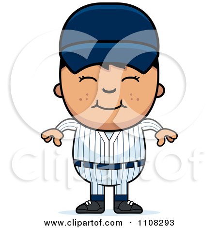 Clipart Happy Asian Baseball Boy - Royalty Free Vector Illustration by Cory Thoman
