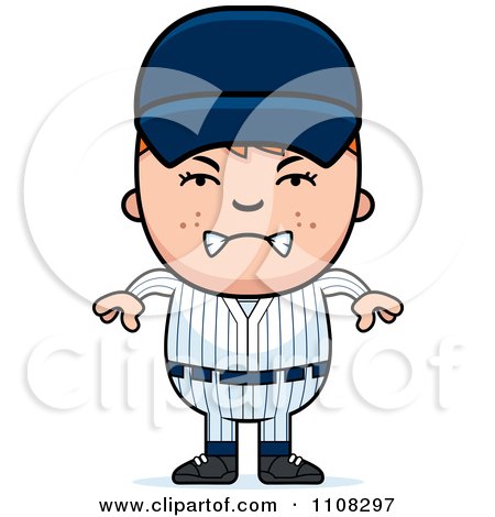 Clipart Angry Baseball Boy - Royalty Free Vector Illustration by Cory Thoman