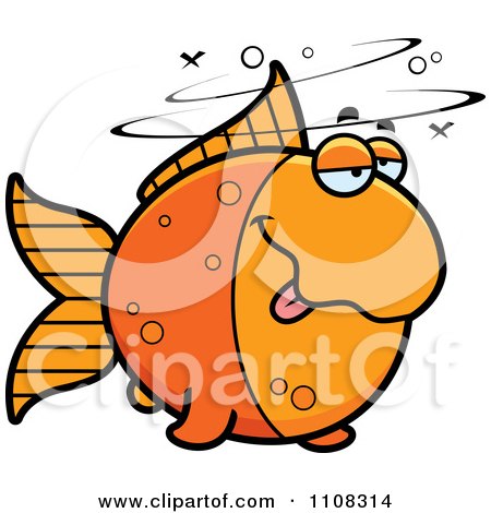 Clipart Drunk Goldfish - Royalty Free Vector Illustration by Cory Thoman