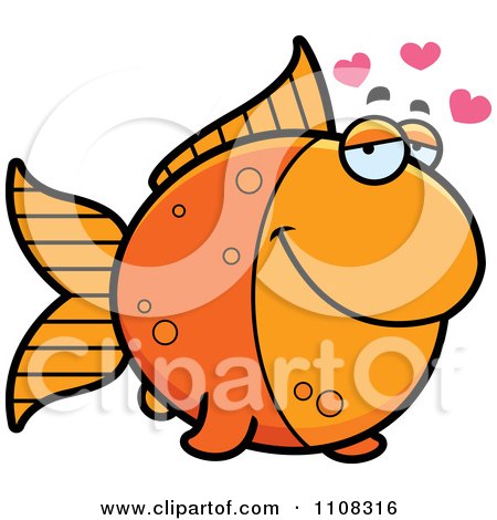 Clipart Amorous Goldfish - Royalty Free Vector Illustration by Cory Thoman