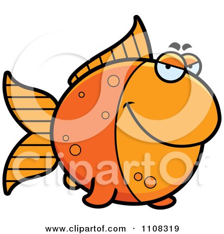Clipart Sly Goldfish - Royalty Free Vector Illustration by Cory Thoman