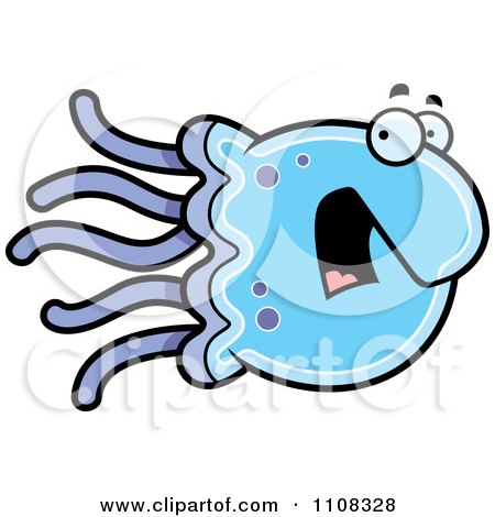Clipart Scared Blue Jellyfish - Royalty Free Vector Illustration by Cory Thoman