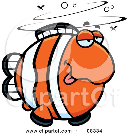 Clipart Drunk Clownfish - Royalty Free Vector Illustration by Cory Thoman