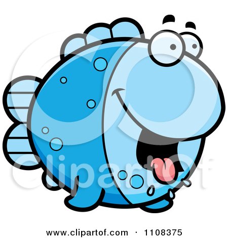 Clipart Hungry Blue Fish - Royalty Free Vector Illustration by Cory Thoman
