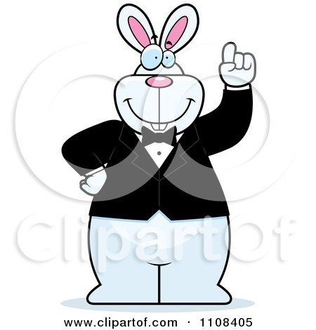Clipart Rabbit With An Idea Wearing A Tuxedo - Royalty Free Vector Illustration by Cory Thoman
