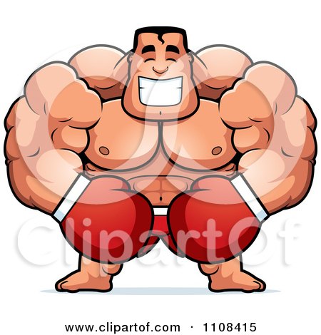 Clipart Happy Buff Boxer - Royalty Free Vector Illustration by Cory Thoman