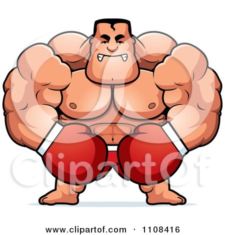Clipart Angry Buff Boxer - Royalty Free Vector Illustration by Cory Thoman