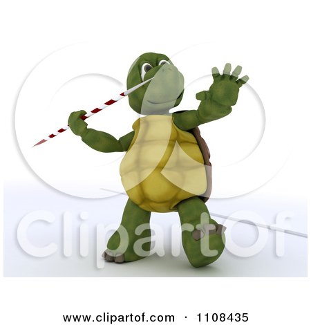 Clipart 3d Tortoise Javelin Track And Field Athlete 1 - Royalty Free CGI Illustration by KJ Pargeter