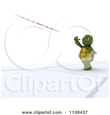 Clipart 3d Tortoise Javelin Track And Field Athlete 2 - Royalty Free CGI Illustration by KJ Pargeter