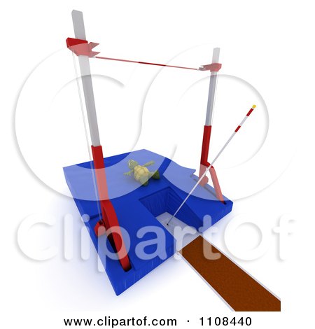 Clipart 3d Tortoise Pole Vault Track And Field Athlete 5 - Royalty Free CGI Illustration by KJ Pargeter