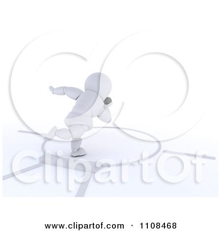 Clipart 3d White Character Shot Put Thrower Track And Field Athlete 1 - Royalty Free CGI Illustration by KJ Pargeter