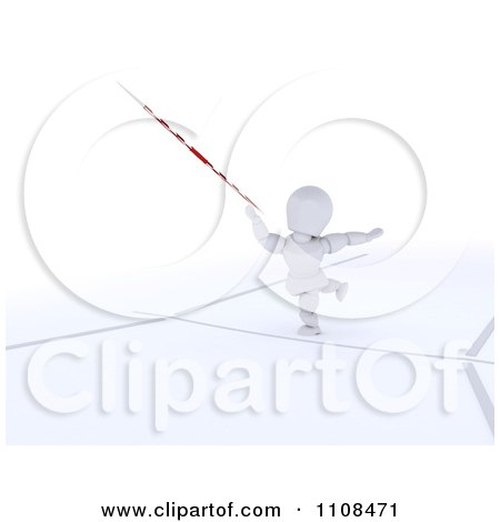 Clipart 3d White Character Javelin Thrower Athlete 2 - Royalty Free CGI Illustration by KJ Pargeter
