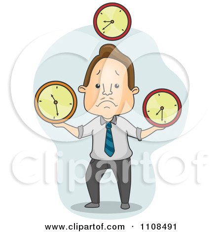 Clipart Businessman Juggling Time - Royalty Free Vector Illustration by BNP Design Studio