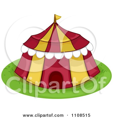 Clipart Red And Yellow Circus Big Top Tent - Royalty Free Vector Illustration by BNP Design Studio