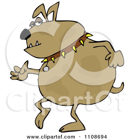 Clipart Bulldog Walking Upright - Royalty Free Vector Illustration by djart
