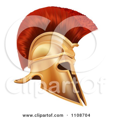 Clipart Ancient Bronze Corinthian Spartan Helmet - Royalty Free Vector Illustration by AtStockIllustration