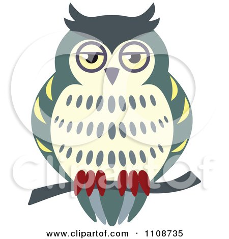 Clipart Perched Owl 2 - Royalty Free Vector Illustration by Vector Tradition SM