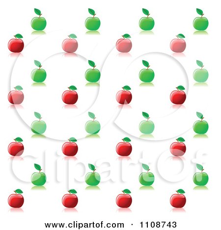 Clipart Seamless Red And Green Apple Background Pattern And Reflections - Royalty Free Vector Illustration by Vector Tradition SM