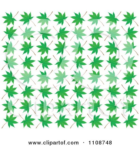 Clipart Seamless Green Maple Leaf Background Pattern - Royalty Free Vector Illustration by Vector Tradition SM