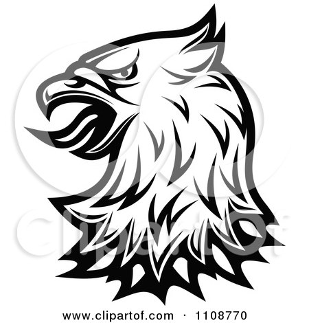 Clipart Black And White Heraldic Eagle Head 2 - Royalty Free Vector Illustration by Vector Tradition SM