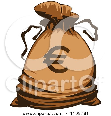 Clipart Bank Money Bag With A Euro Symbol - Royalty Free Vector Illustration by Vector Tradition SM