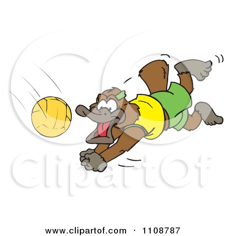 Clipart Platypus Diving For A Volleyball - Royalty Free Vector Illustration by Dennis Holmes Designs