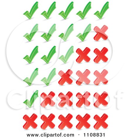 Clipart Check Mark And X Ratings - Royalty Free Vector Illustration by Andrei Marincas